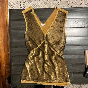 Gold Sequin Vintage Sleeveless Top